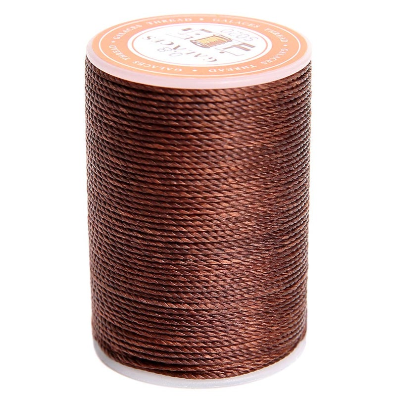 FANDOL Waxed Polyester Cord Wax-Coated Strings Waterproof Round Wax Coated Thread for Braided Bracelets DIY Accessories or Leather Sewing (Coffee) - Image 1